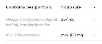 Oreganoöl 257 mg | 70% Carvacrol - 60 Kapseln