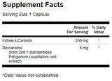 Indol-3-Carbinol mit Resveratrol 200 mg – 60 Kapseln