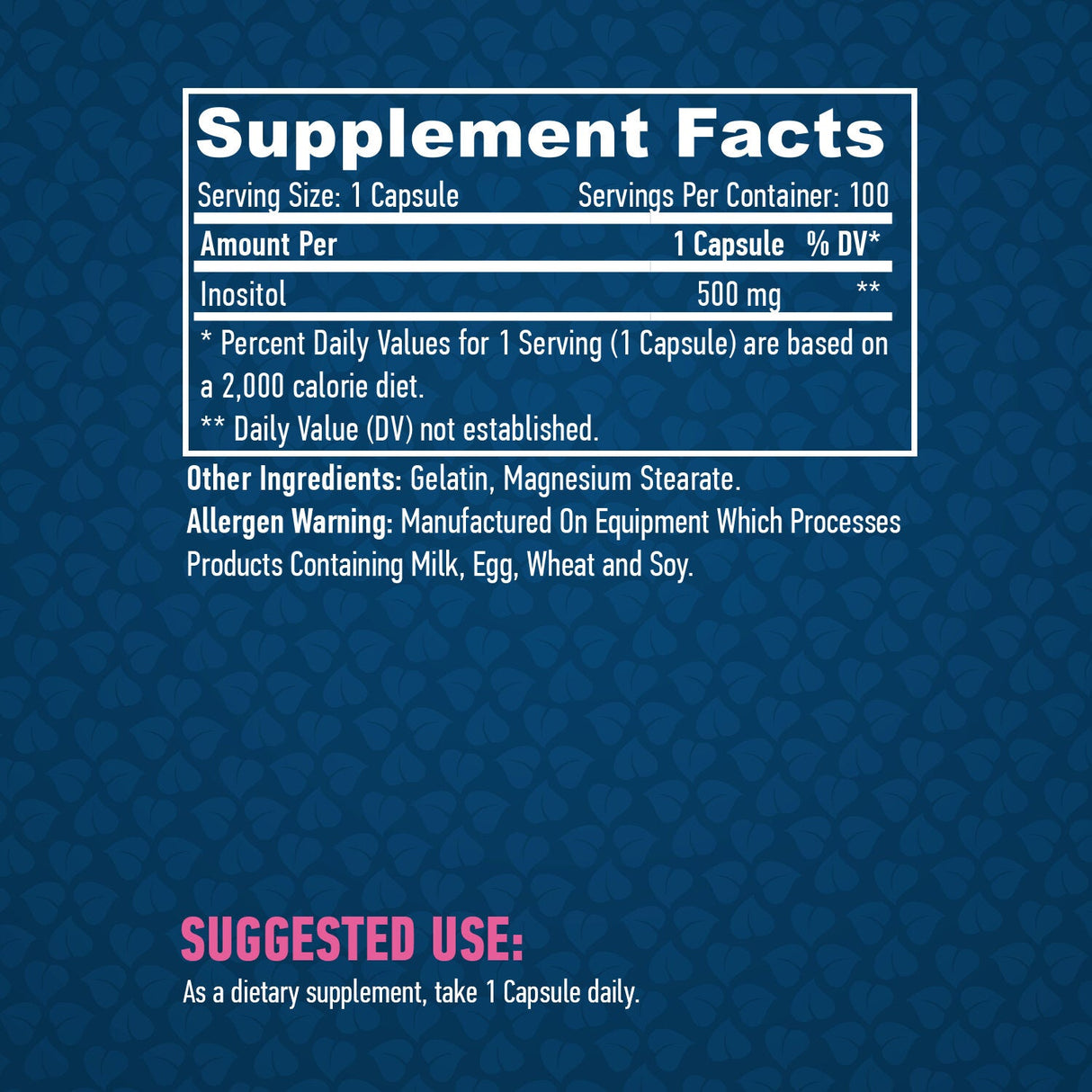 Inosit 500 mg./100 Kapseln.