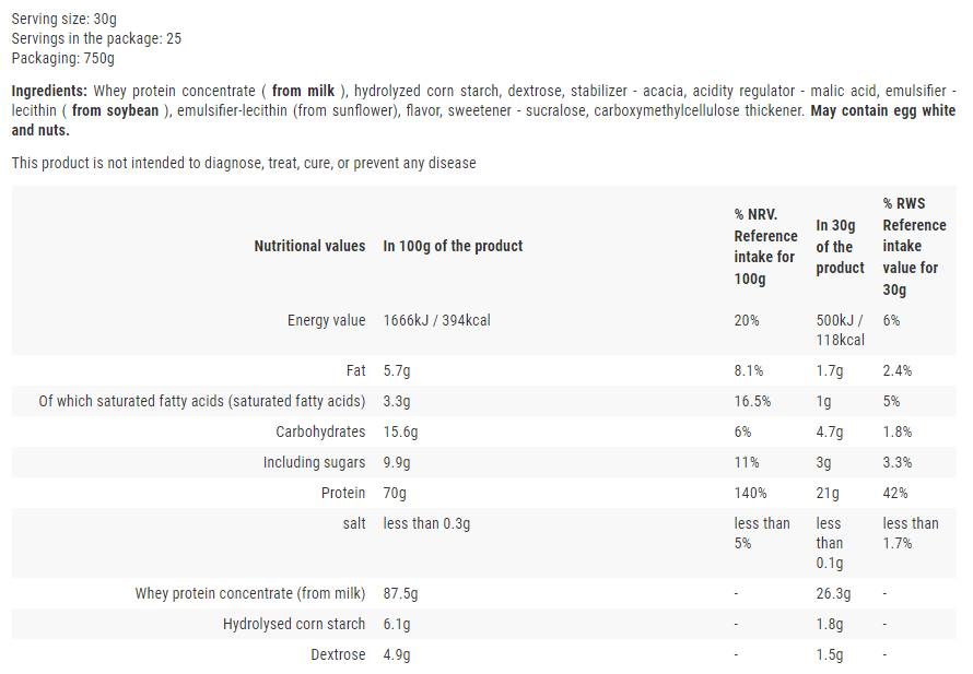 Instant-Molkenprotein | Hochwertiges Molkekonzentrat – 750 Gramm