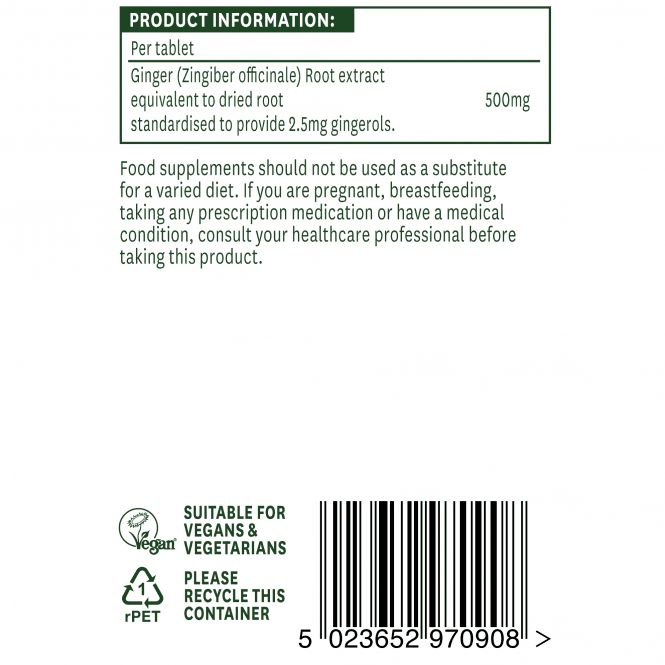 Ingwerwurzel 500 mg 90 Tabletten NaturesAid