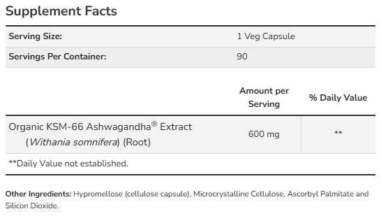 KSM-66 Ashwagandha® 600 mg – 90 Kapseln