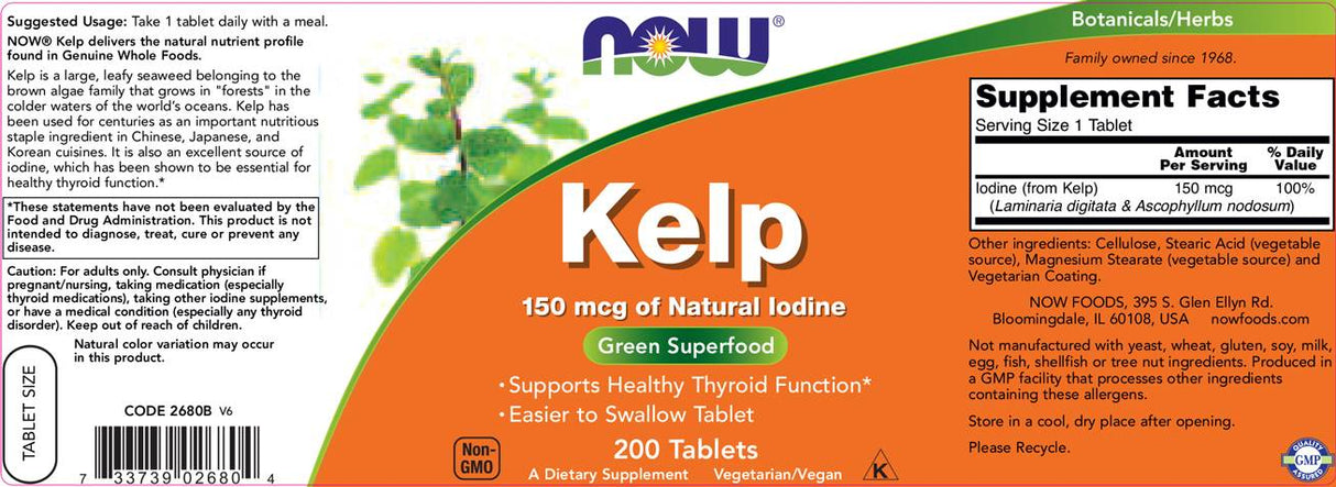 Kelp 150 µg natürliches Jod – 200 Tabletten