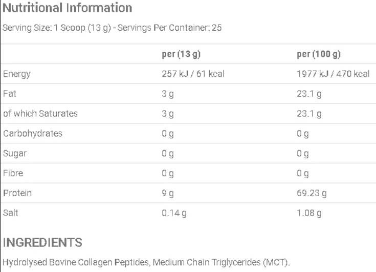 Keto-Kollagen | mit MCT-Öl – 325 Gramm