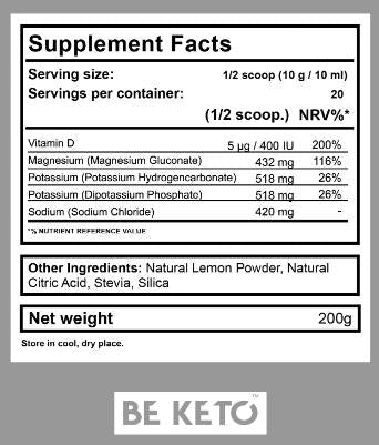 Ketolytes-Pulver | Keto-Elektrolyte – 200 Gramm