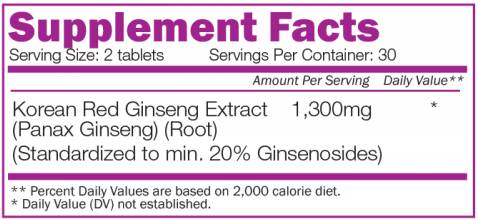 Koreanischer Ginseng 1300 mg – 60 Tabletten