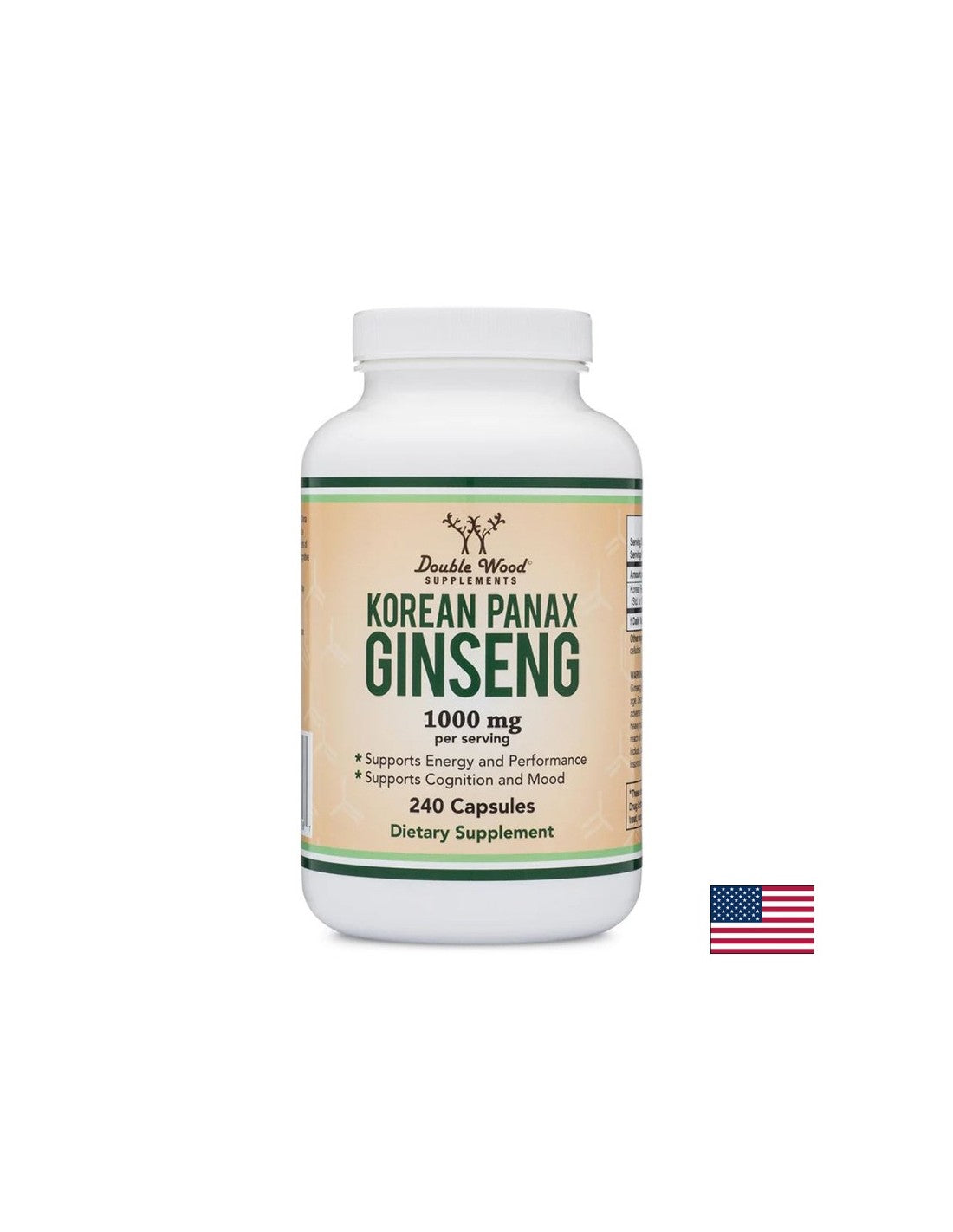 Koreanischer Panax Ginseng – Koreanischer Ginseng, 240 Kapseln <tc>Double Wood</tc>