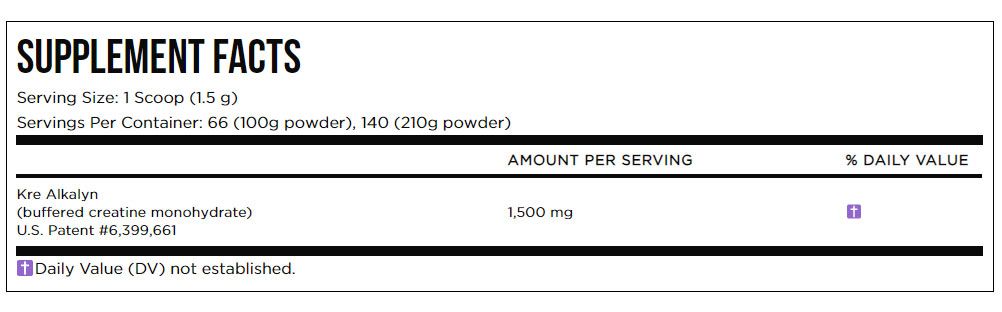 Kre-Alkalyn EFX-Pulver – 100–110 Gramm