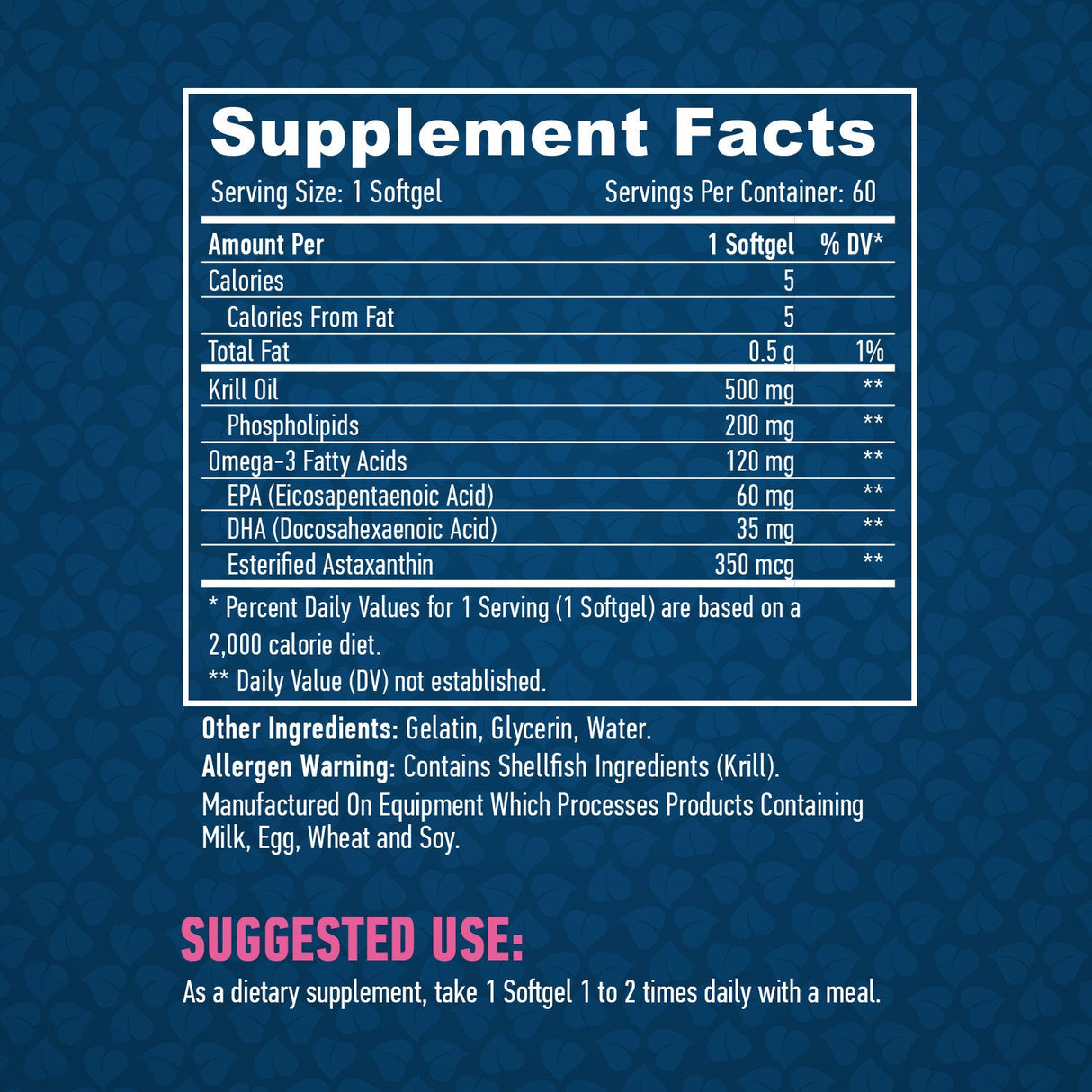 Krillöl 500 mg/60 Kapseln.