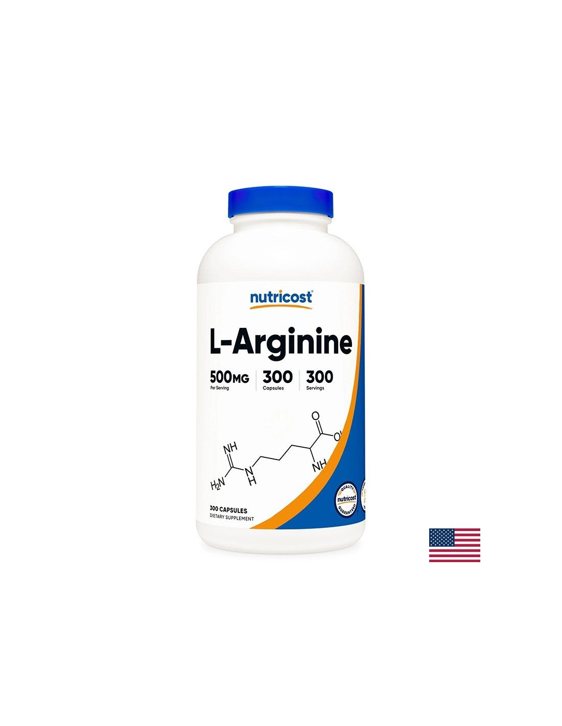 Energie und Muskelmasse – L-Arginin, 500 mg x 300 Kapseln