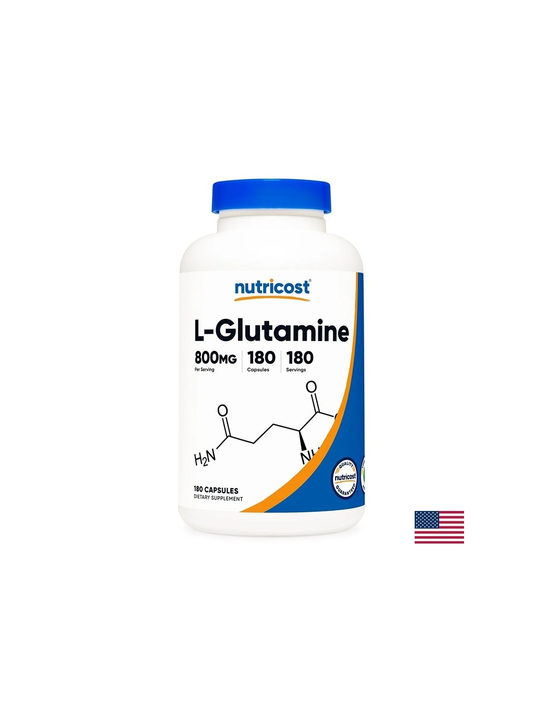Zur Unterstützung der Muskeln und der Darmfunktion – L-Glutamin, 800 mg x 180 Kapseln