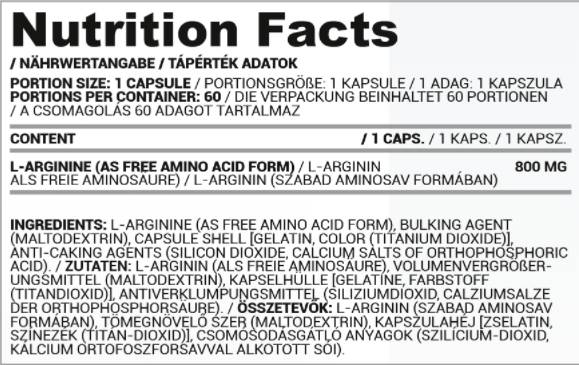 L-Arginin 800 mg – 60 Kapseln