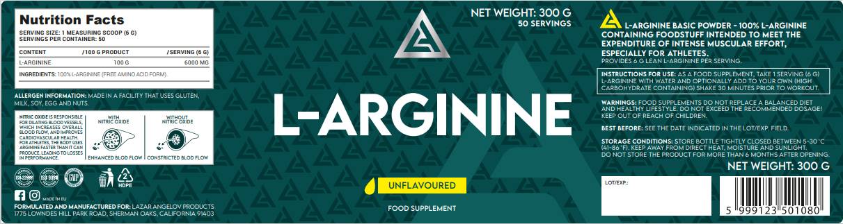 L-Arginin-Pulver – 300 Gramm