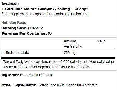 L-Citrullin-Malat-Komplex 750 mg 60 Kapseln