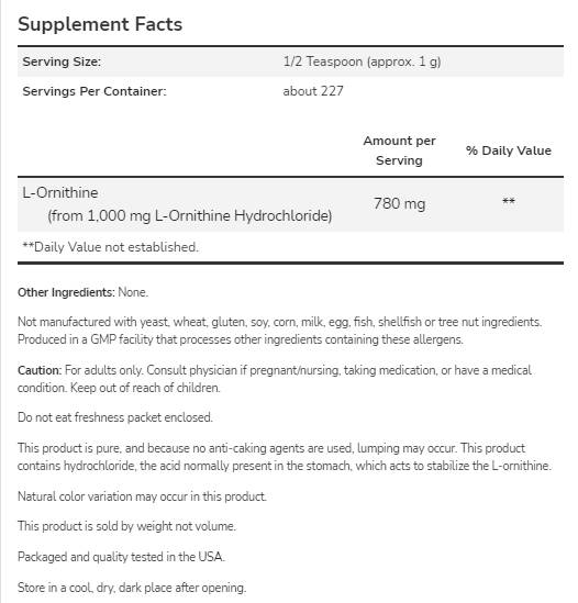 L-Ornithin-Pulver – 227 Gramm