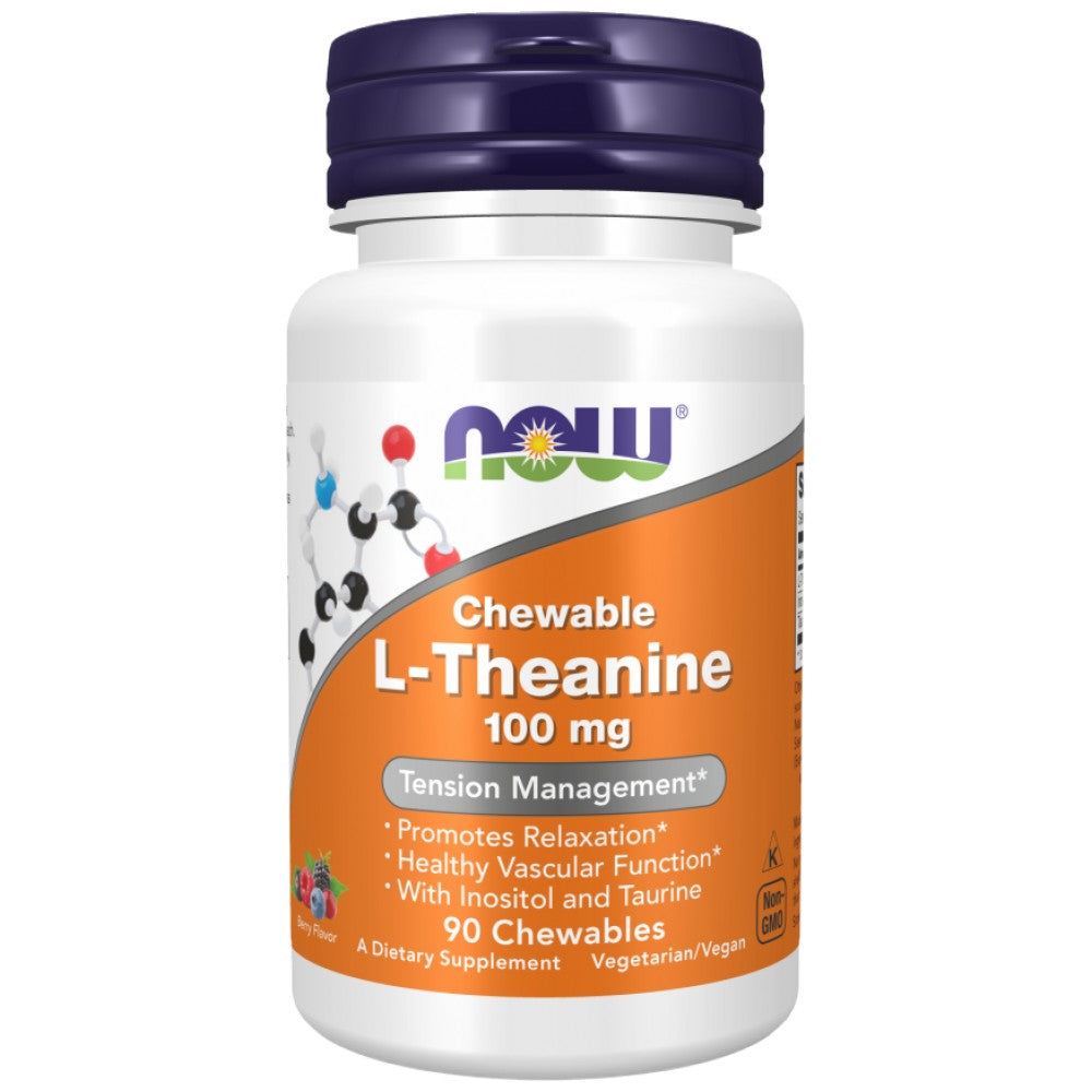 L-Theanin 100 mg Kautabletten | mit Inosit und Taurin – 90 Kautabletten