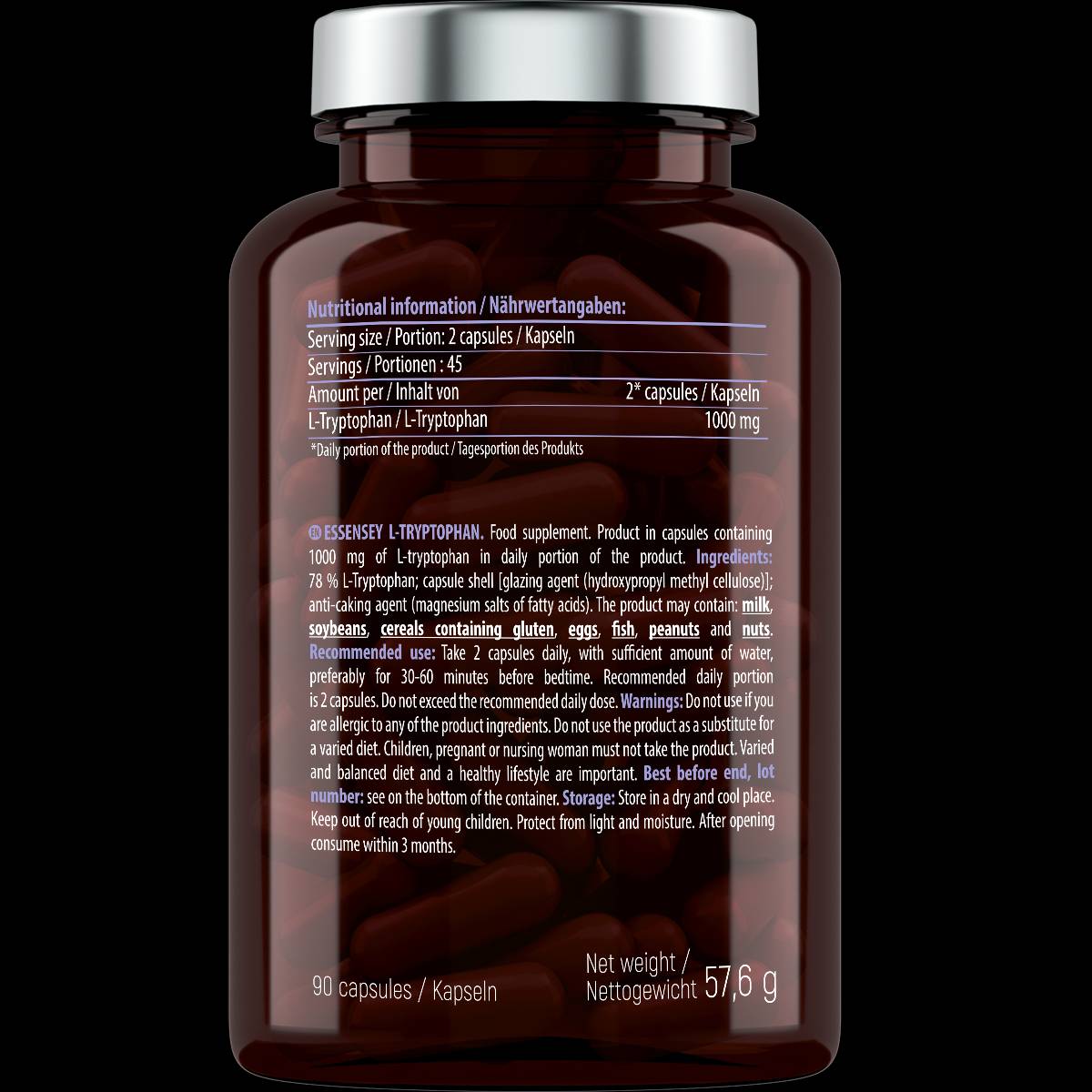 L-Tryptophan 500 mg – 90 Kapseln