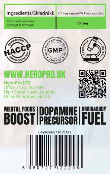 L-Tyrosin 500 mg – 120 Kapseln