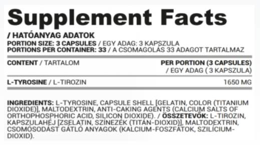 L-Tyrosin Caps 550 mg – 90 Kapseln