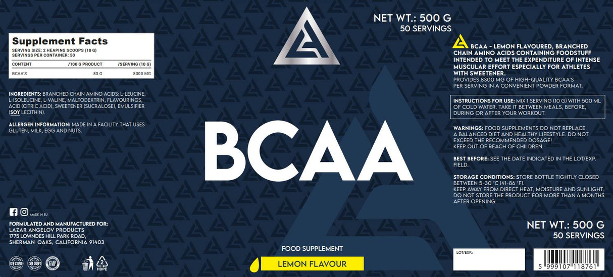 LA BCAA-Pulver – 500 Gramm