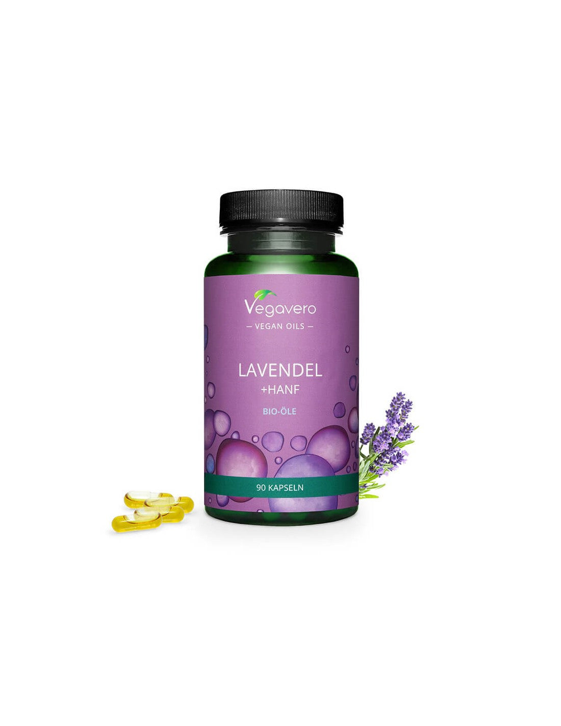 Lavendel + Hanf Bio-öle – Bio-Lavendel- und Hanföl, 90 Kapseln <tc>Vegavero</tc>