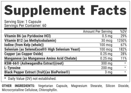 Lipo 6 Black Thyrolean Ultra-Konzentrat | Schilddrüsen-Stoffwechselformel – 60 Kapseln