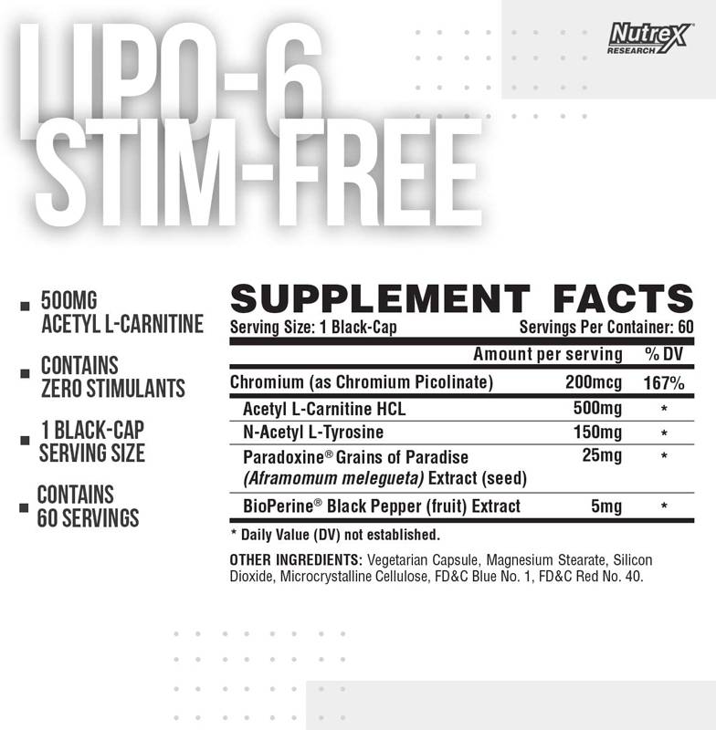 Lipo 6 Black Ultra-Konzentrat/Stim-Free – 60 Kapseln