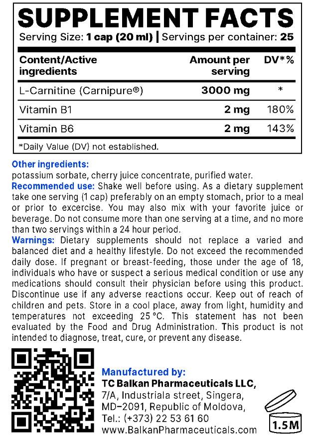 Flüssiges L-Carnitin BP| Carnipure® - 500 ml