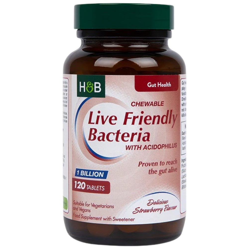 Lebende freundliche Bakterien | Mit Acidophilus Chewable 120 Kapseln