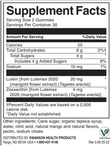Lutein- und Zeaxanthin-Gummis | Mango – 60 Kautabletten