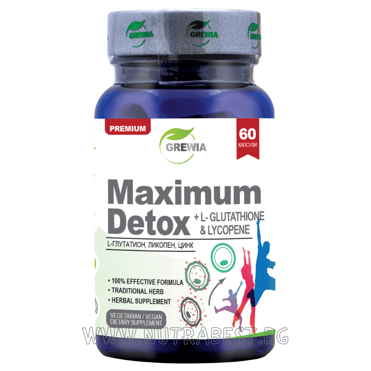 MAXIMALE DETOX + L-GLUTATHION & LYCOPEN /60 KAPSELN, 30 DOSEN/ GREWIA
