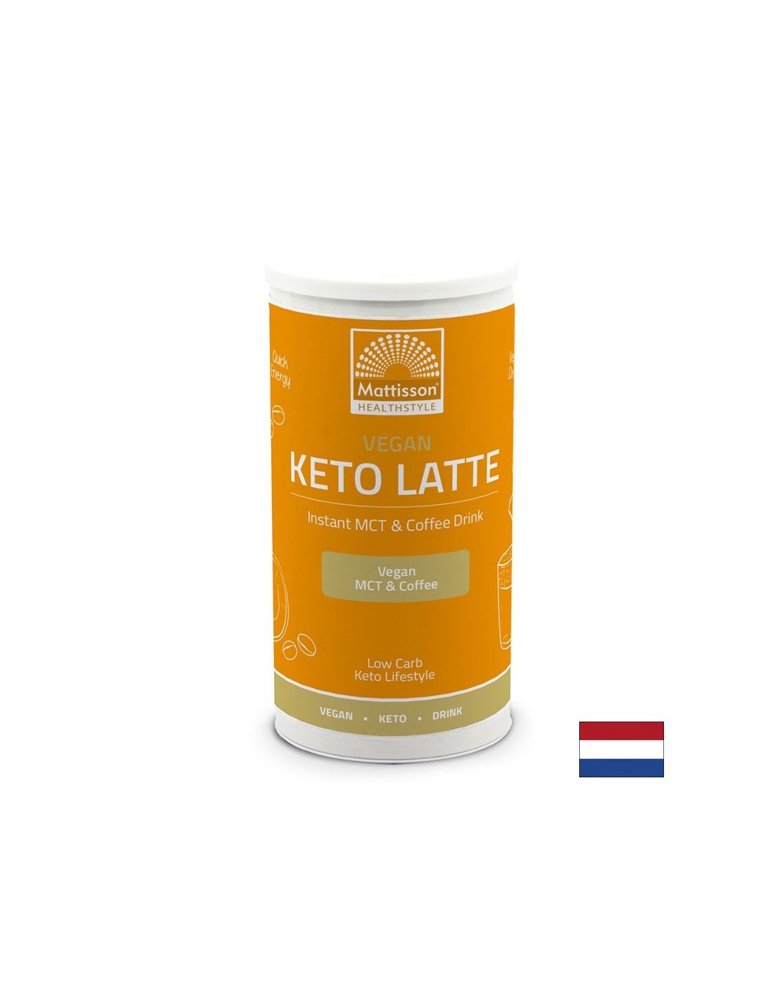 Veganer Keto Latte – Instantgetränk mit Kaffee und MCT-Öl, Mandelgeschmack, 200 g <tc>Mattisson Healthstyle</tc>