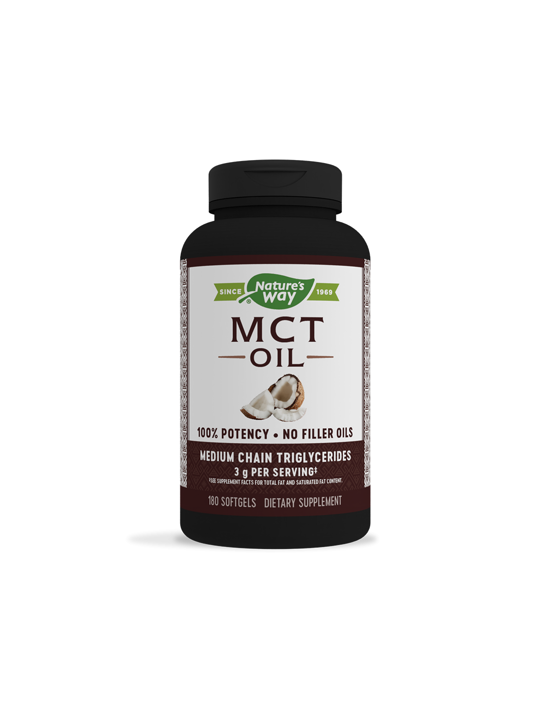 MCT-Öl/mittelkettige Triglyceride aus Kokosnussöl x 180 Kapseln Nature's Way
