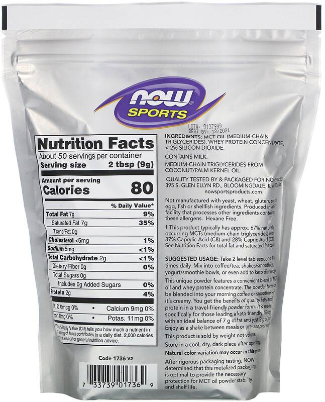MCT-Pulver/mit Molkenprotein/Keto-Kraftstoff – 454 Gramm