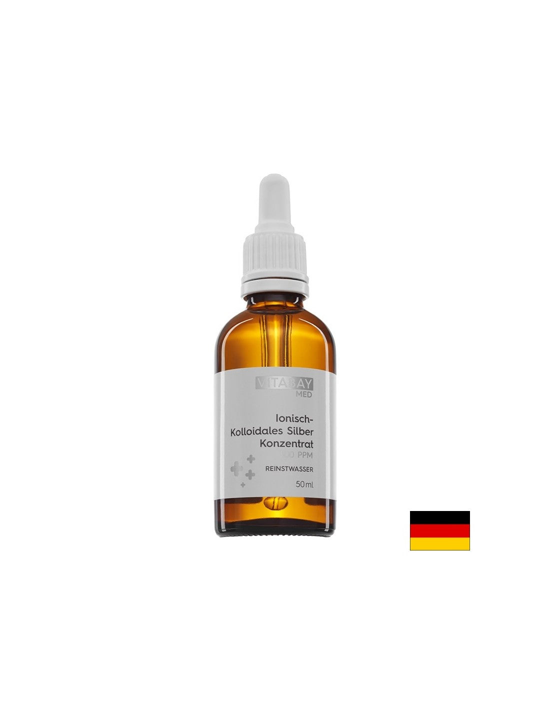 MED Kolloidales Silber Konzentrat – Kolloidales Silberkonzentrat 500 ppm – 10:1 hochkonzentriert, 50 ml <tc>Vitabay</tc>