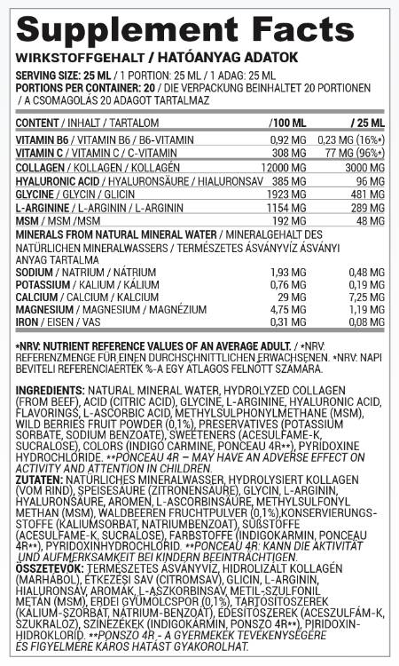 MSM + C Hyaluron-Kollagen-Flüssigkeit – 500 ml