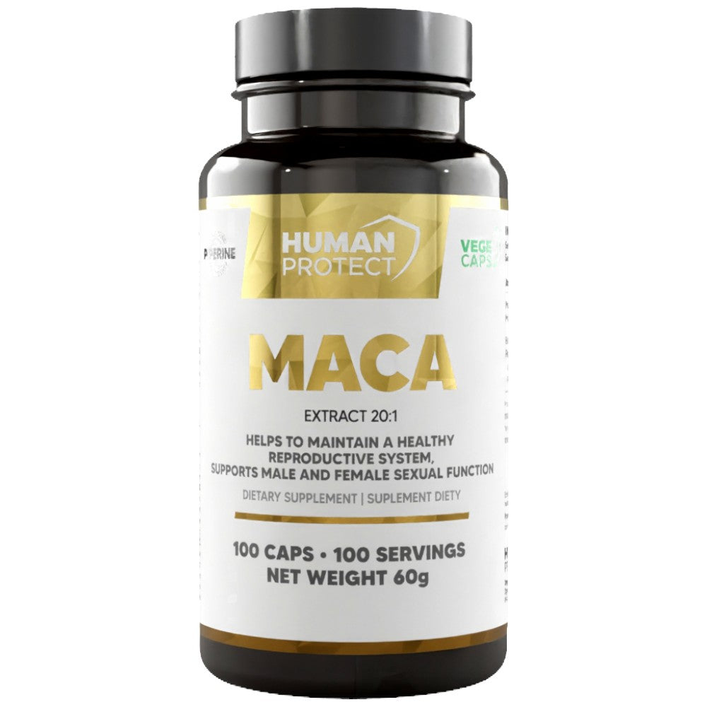 Maca 500 mg | mit schwarzem Pfefferextrakt - 100 Kapseln