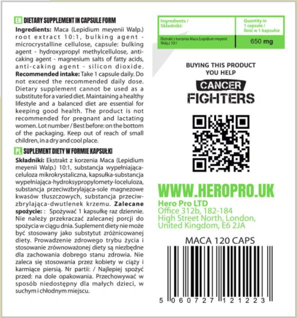 Maca 650 mg – 120 Kapseln