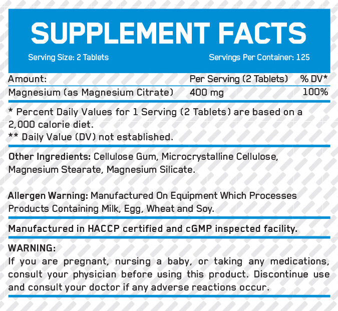 Magnesiumcitrat 200 mg/100 Tabletten.