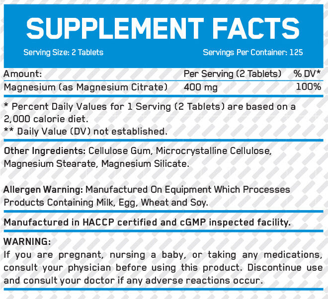 Magnesiumcitrat 200 mg/250 Tabletten.