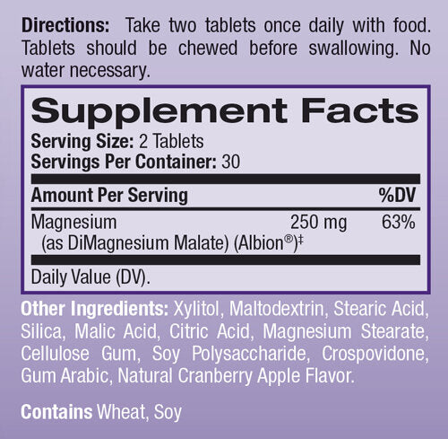 Magnesium mit hoher Absorption/60 Kautabletten.