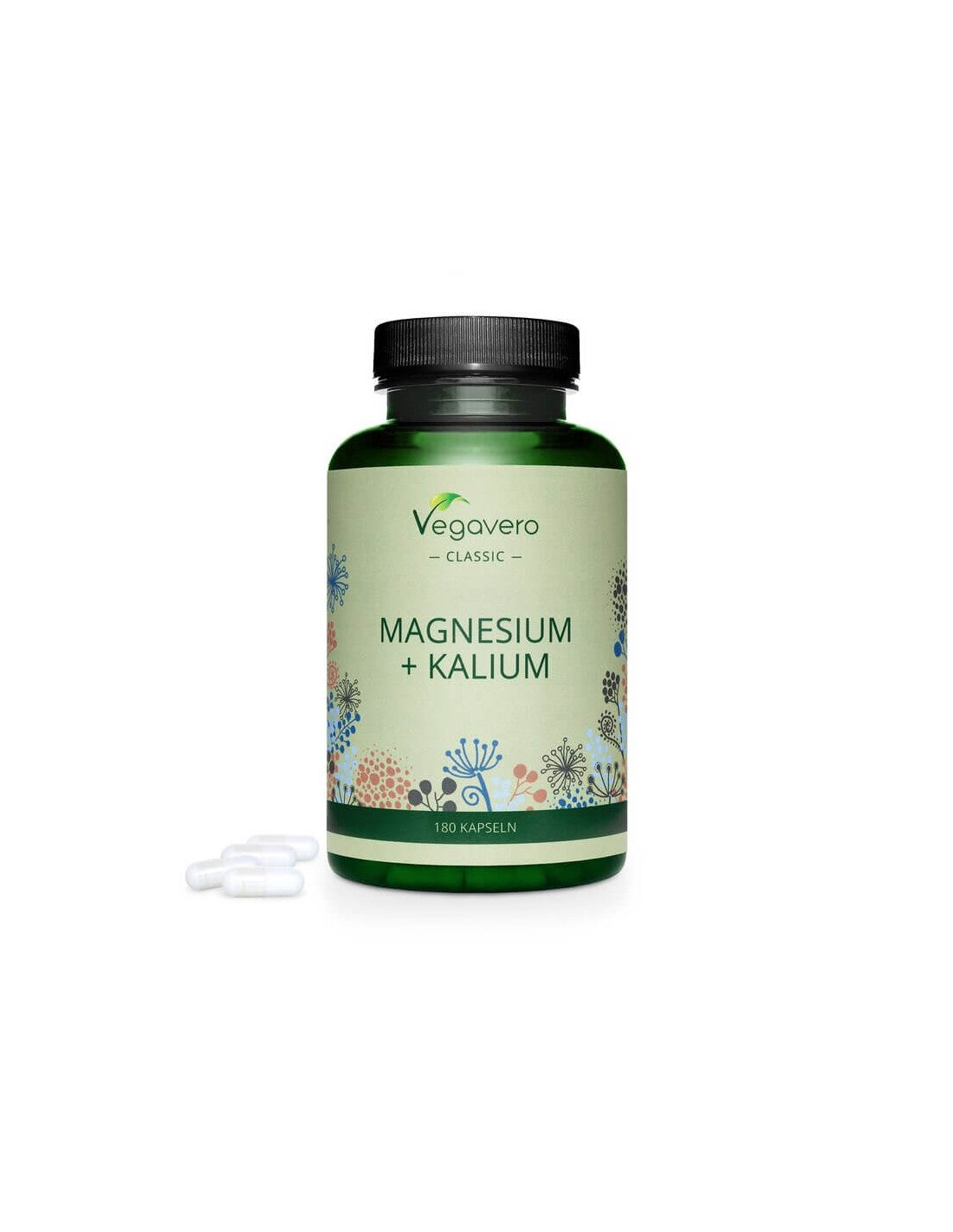 Magnesium + Kalium, 180 Kapseln, 100 % Vegan <tc>Vegavero</tc>