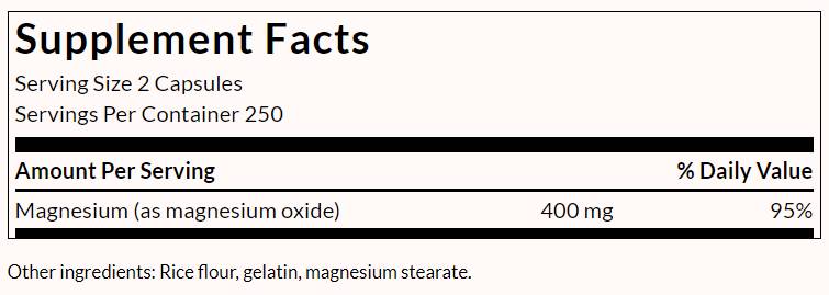 Magnesiumoxid – 500 Kapseln