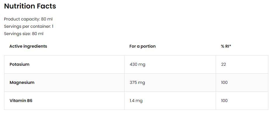 Magnesium Shot/mit Kalium + B6 - 80 ml