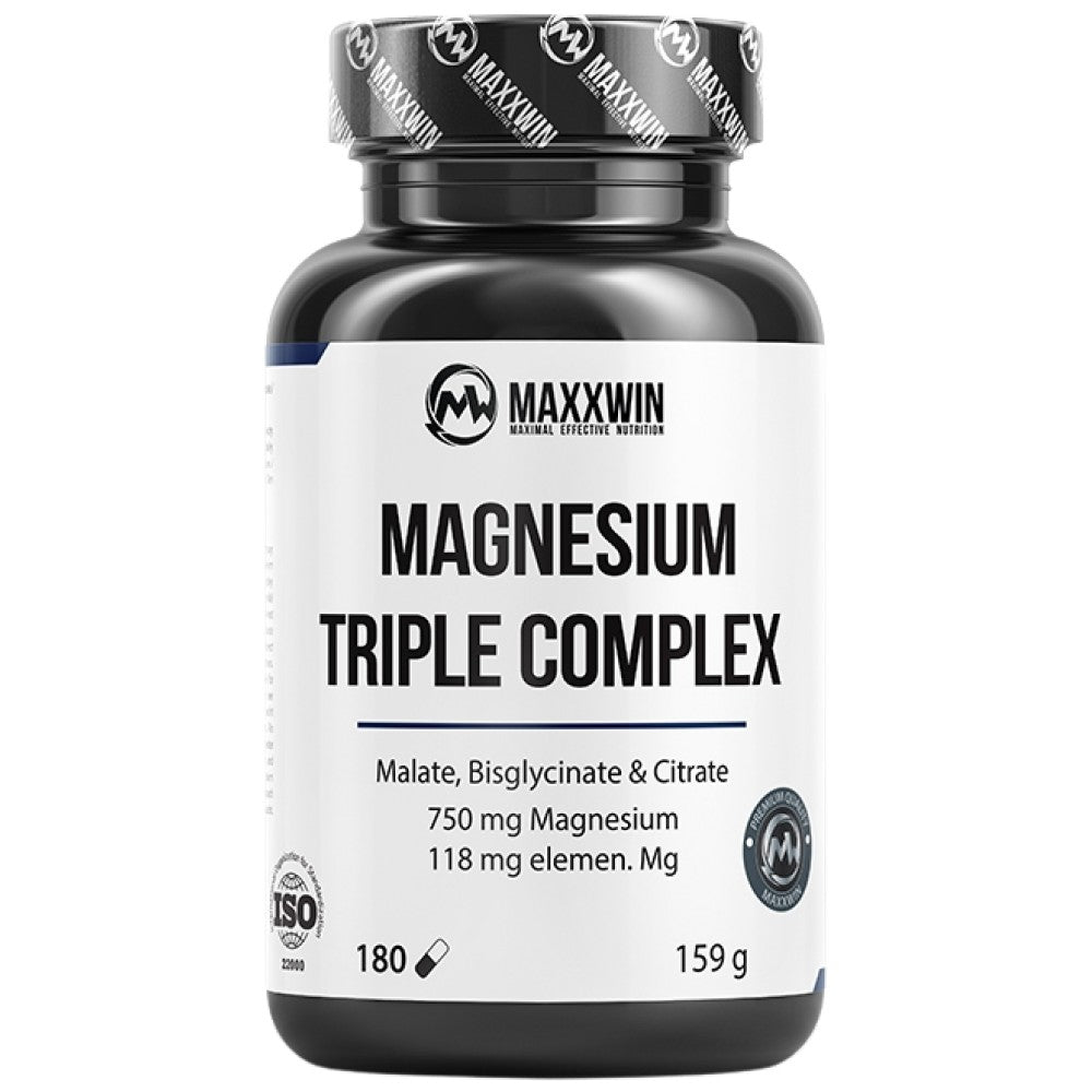 Magnesium-Triple-Komplex | mit Malat, Bisglycinat und Citrat – 180 Kapseln