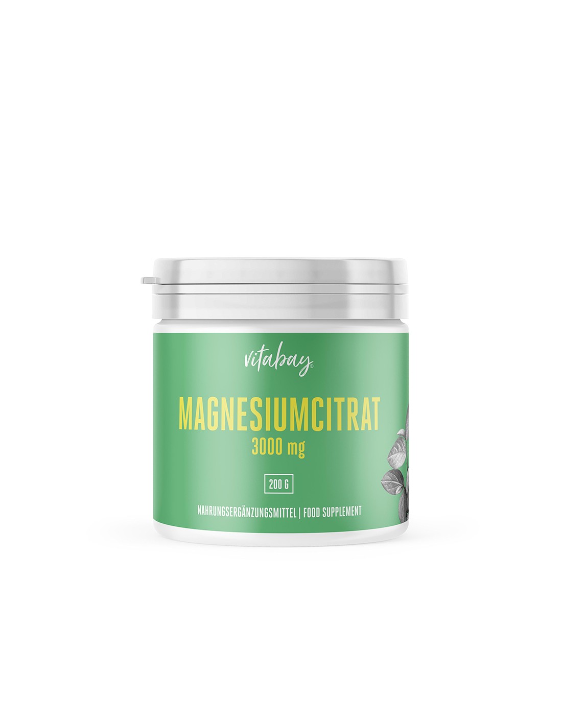 Magnesiumcitrat – Magnesiumcitratpulver, 100 % vegan, 200 g <tc>Vitabay</tc>