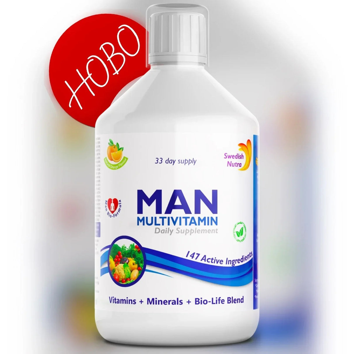 Man Multivitamine für Männer mit Kollagen 1497 mg – 147 Wirkstoffe /500 ml/
