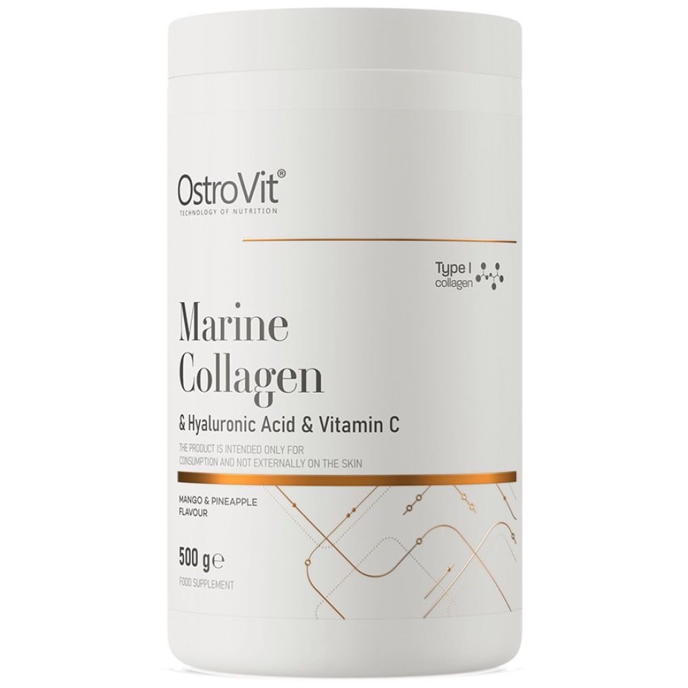 Meereskollagen- und Hyaluronsäure-Pulver | mit Vitamin C - 500 Gramm