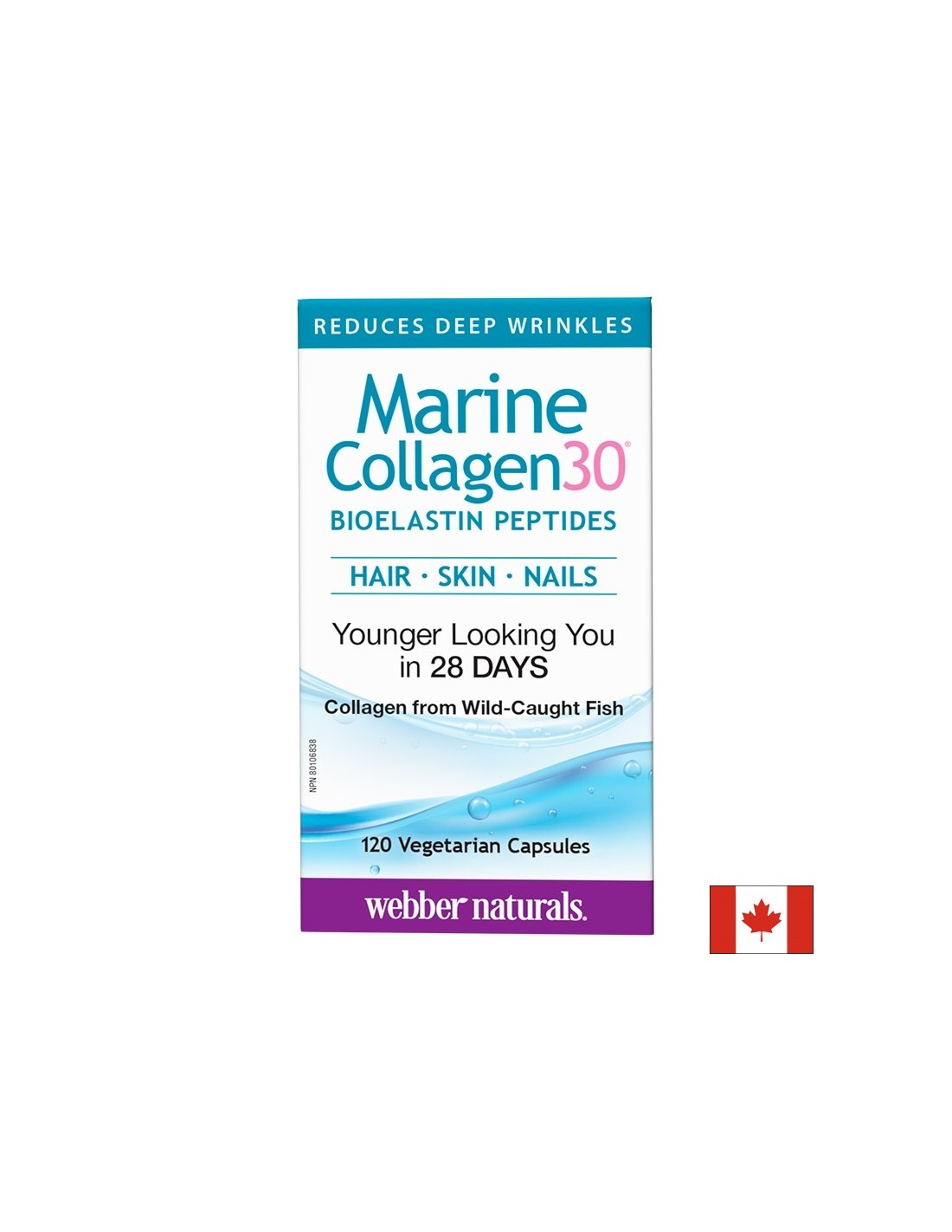 Marine Collagen30® Bioelastinpeptide – Meereskollagen mit Bioelastinpeptiden, 120 Kapseln