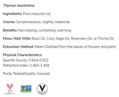 Majoranöl | 100 % reine Thymus-Mastichina – 30 ml
